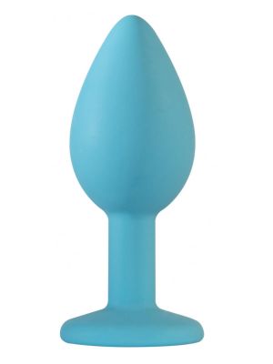 Ozdobny korek analny sex plug z kryształkiem 7 cm turkus - image 2