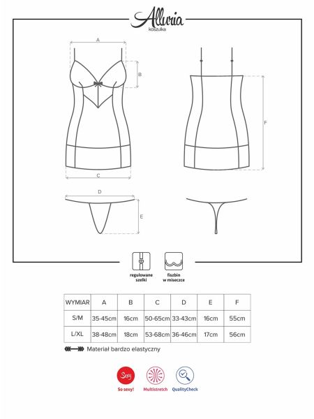 Prześwitujący komplet koszulka stringi Alluria S/M - 8