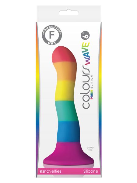 Silikonowe tęczowe dildo z mocną przyssawką 15 cm - 3