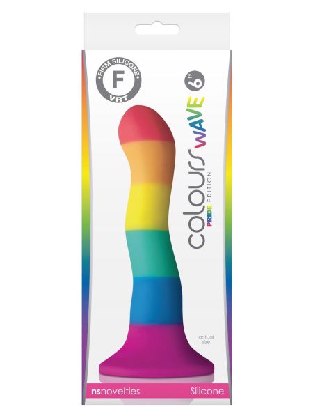 Silikonowe tęczowe dildo z mocną przyssawką 15 cm - 4