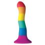 Silikonowe tęczowe dildo z mocną przyssawką 15 cm - 3