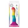 Silikonowe tęczowe dildo z mocną przyssawką 15 cm - 4