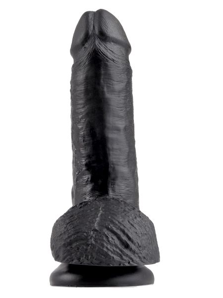 Dildo-COCK 7 INCH W/ BALLS BLACK - 2