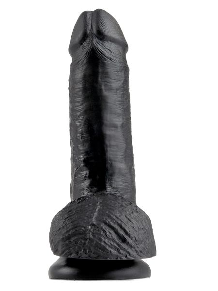 Dildo-COCK 7 INCH W/ BALLS BLACK