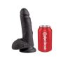 Dildo-COCK 7 INCH W/ BALLS BLACK - 7