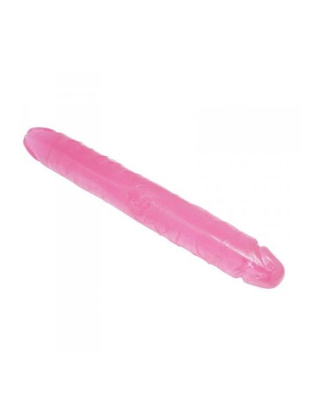 Podwójne dildo do podwójnej penetracji lub dla par różowe 35 cm - 2