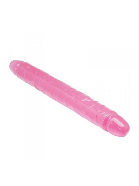 Podwójne dildo do podwójnej penetracji lub dla par różowe 35 cm - 3