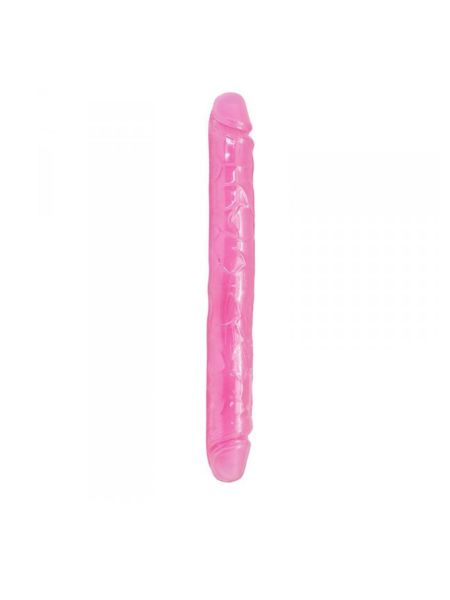 Podwójne dildo do podwójnej penetracji lub dla par różowe 35 cm
