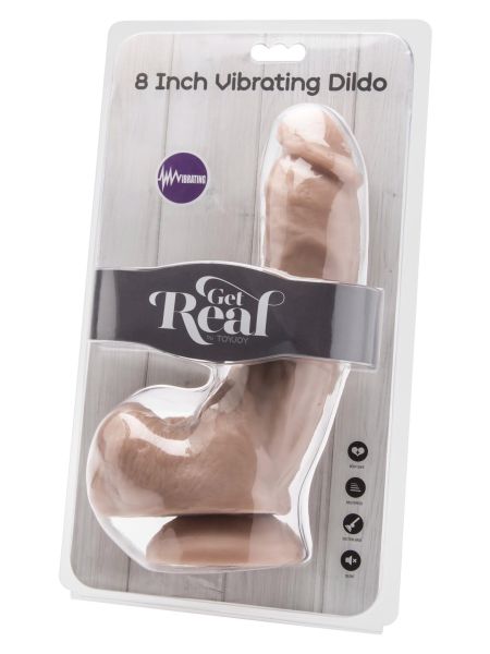 Dildo-COCK 8 INCH W/ BALLS FLESH VIBR. - 3