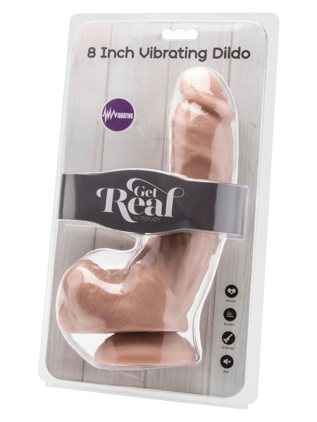 Dildo-COCK 8 INCH W/ BALLS FLESH VIBR. - 4