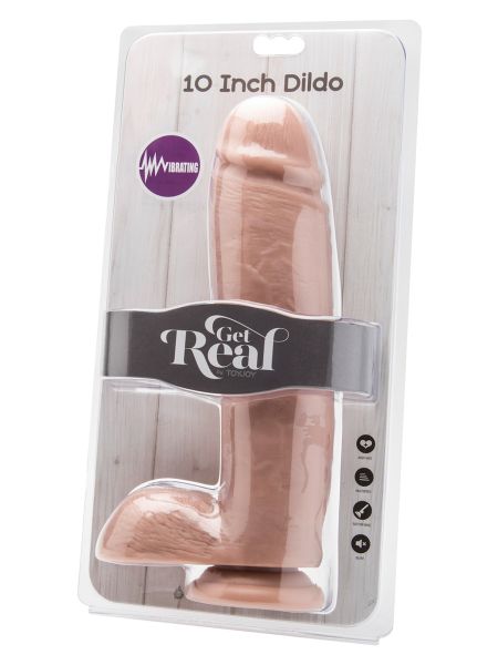 Dildo-COCK 10 INCH W/ BALLS FLESH VIBR. - 4