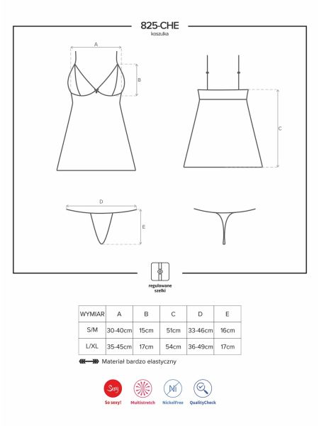 Koszulka erotyczna stringi komplet 825-CHE-6 L/XL - 3