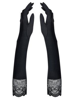Długie koronkowe rękawiczki z palcami Miamor - image 2