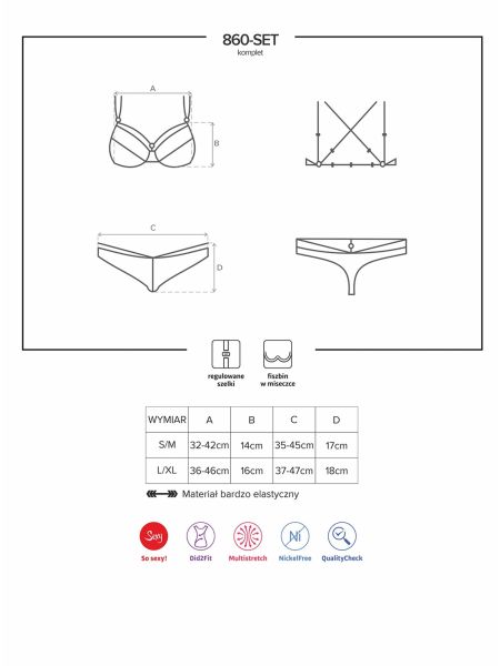 Komplet stringi biustonosz fiszbiny 860-SET-1 L/XL - 12