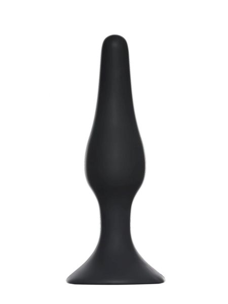 Plug analny przyssawka korek silikon wąski 12cm czarny - 2