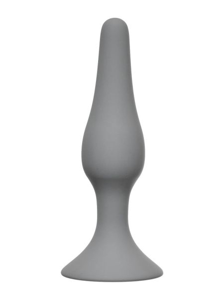 Plug analny przyssawka korek silikon wąski 12cm szary - 2