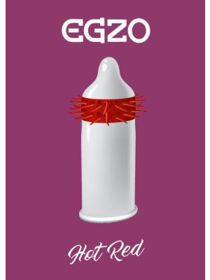 Prezerwatywy stymulujące z wypustkami Egzo Hot Red - image 2