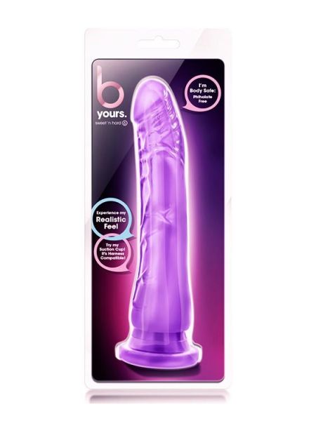 Dildo duży żylasty fioletowy penis z przyssawką 20 cm