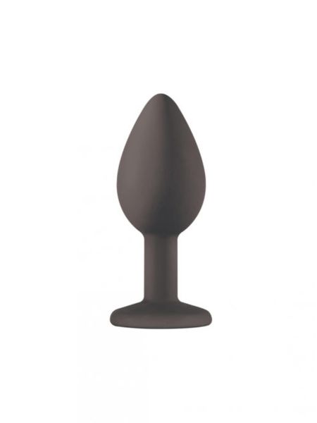Ozdobny korek analny sex plug z kryształkiem 7 cm czarny - 3