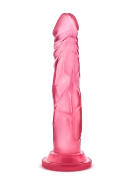 Miękkie różowe dildo penis z mocną przyssawką 17 cm - 3