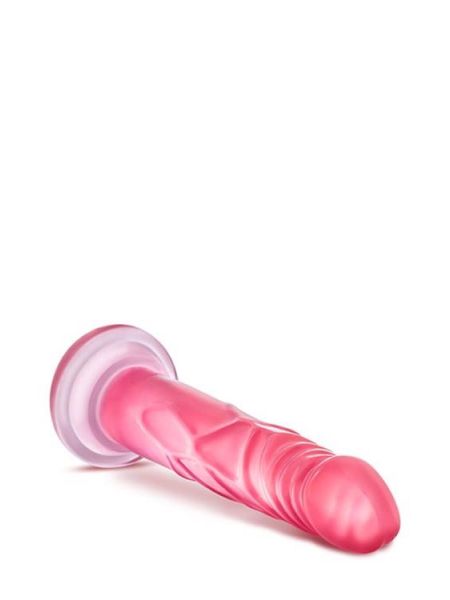 Miękkie różowe dildo penis z mocną przyssawką 17 cm - 5