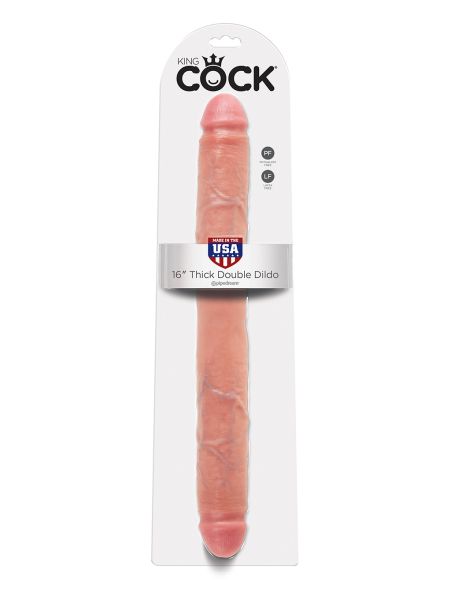 Penis podwójne dildo dwie końcówki sex lesbijski 40,5 cm - 3