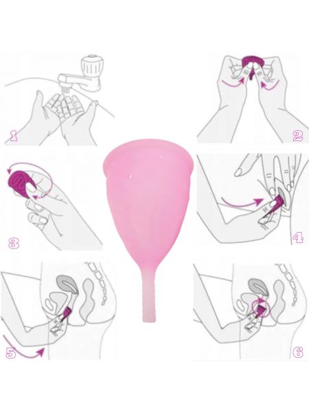 Kubeczek kapturek menstruacyjny + czyścik roz. L - 6