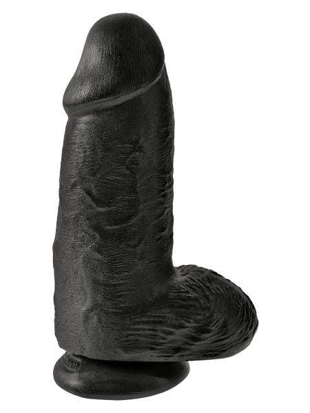 Penis grube czarne żylaste dildo z mocną przyssawką 23 cm - 2