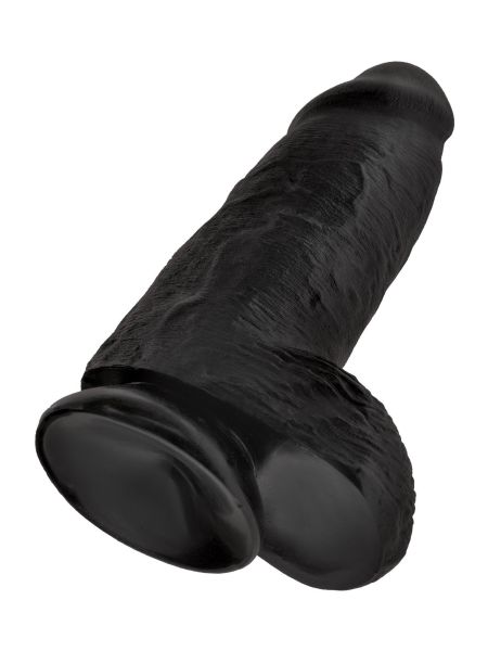 Penis grube czarne żylaste dildo z mocną przyssawką 23 cm - 11