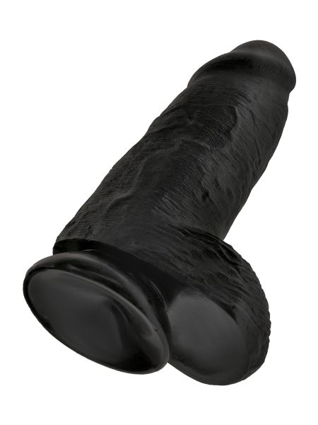 Penis grube czarne żylaste dildo z mocną przyssawką 23 cm - 12