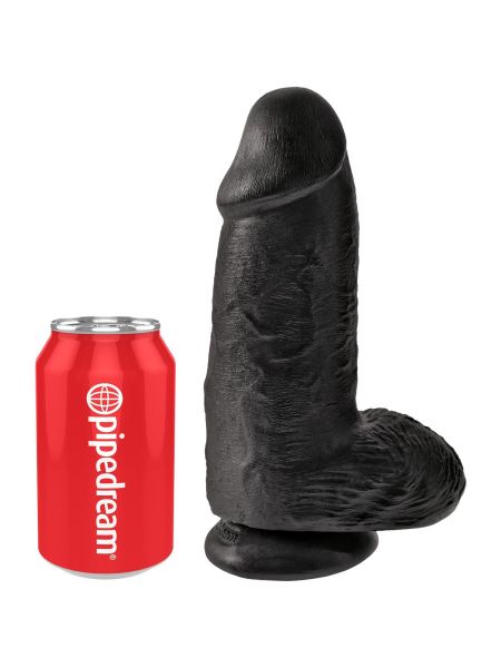 Penis grube czarne żylaste dildo z mocną przyssawką 23 cm - 5