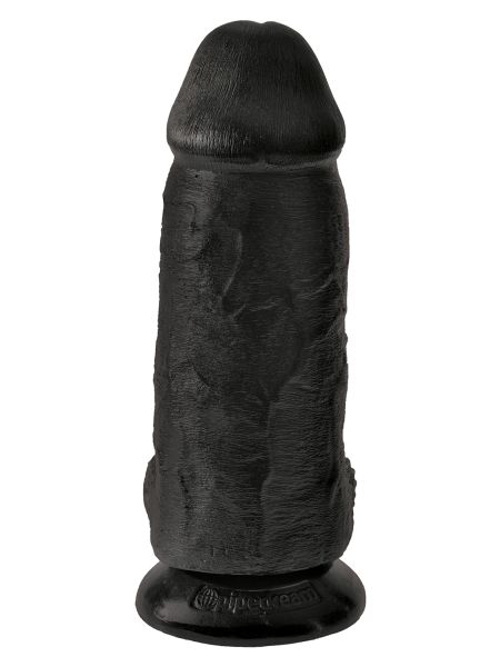 Penis grube czarne żylaste dildo z mocną przyssawką 23 cm - 8