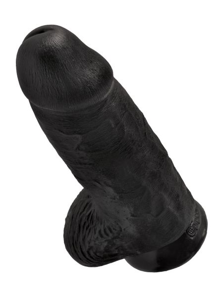 Penis grube czarne żylaste dildo z mocną przyssawką 23 cm - 9