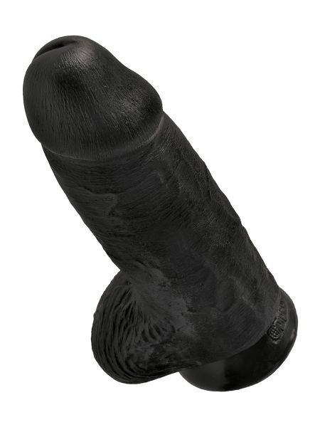 Penis grube czarne żylaste dildo z mocną przyssawką 23 cm - 10