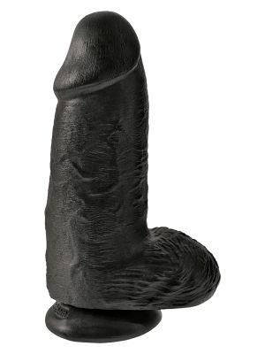 Penis grube czarne żylaste dildo z mocną przyssawką 23 cm - image 2
