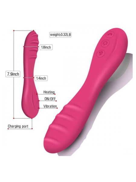 Sex wibrator masażer najlepszy kochanek 19cm USB 7 trybów różowy - 2