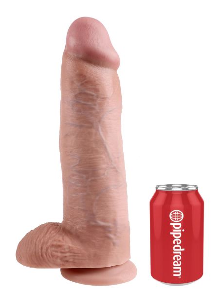 Cielisty realistyczny gruby penis z przyssawka dildo 30,5 cm - 3