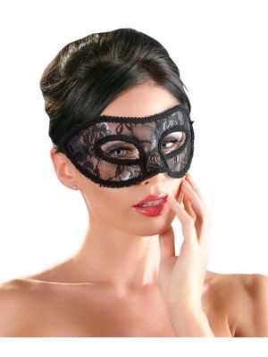 Maska koronkowa czarna na głowę twarz sex karnawał - image 2