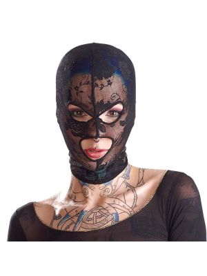 Maska na twarz cała głowa koronka pończocha BDSM - image 2