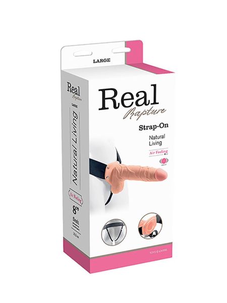 Realistyczna proteza penisa pusta wibracje 20 cm