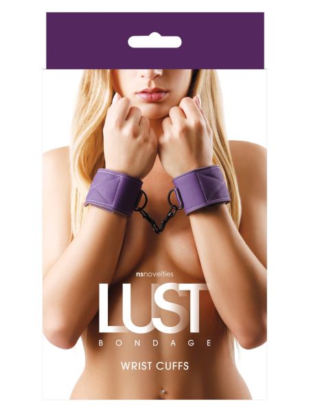 Kajdanki-LUST BONDAGE WRIST CUFFS PURPLE - 3