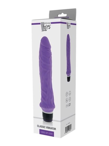 Wibrator realistyczny - wibrujący sztuczny penis fioletowy 21 cm - 2