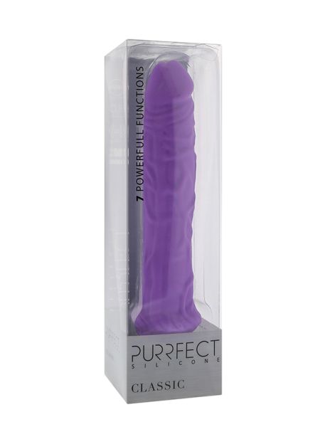 Wibrator realistyczny - wibrujący sztuczny penis fioletowy 21 cm - 3