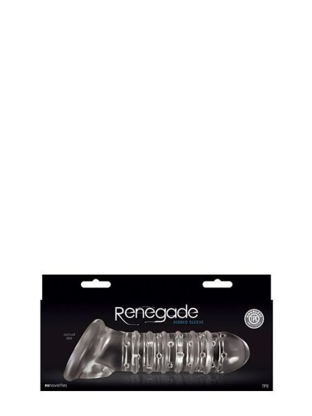 Stymulator-RENEGADE RIBBED EXTENSION CLEAR