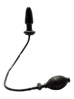 Plug analny - nadmuchiwany korek z pompką latex czarny - image 2