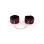 Kajdanki-MARCUS 712002 Ankle cuffs with metal chain tracery syntetic red bdsm Valentine day - 4
