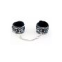 Kajdanki-MARCUS 712001 Ankle cuffs with metal chain tracery syntetic silver bdsm Valentine day - 5