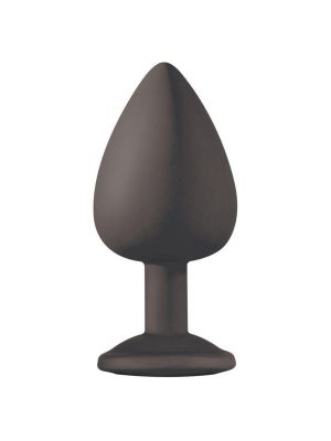Korek analny silikonowy kolorowy z kamyczkiem 10cm czarny - image 2