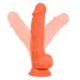 NEO ELITE 7.5INCH COCK WITH BALLS ORANGE - 6