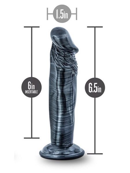 JET EBONY 6INCH DILDO EBONY METALLIC - 7